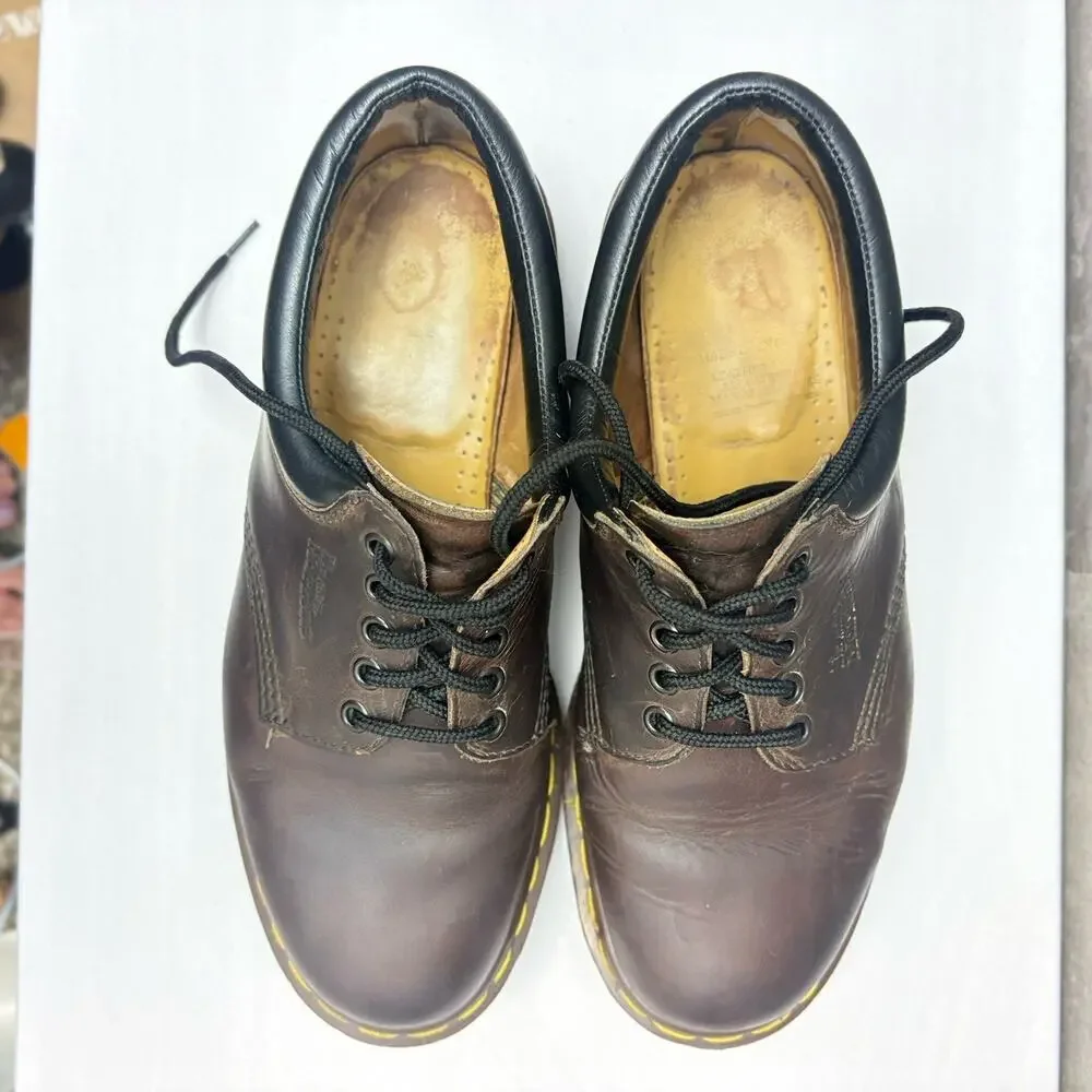 Vtg Dr Martens 8053 Made in England Crazy Horse Brown Leather Oxford UK 9/US 10